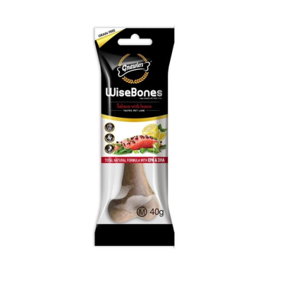 Gnawlers Wise Bone Somonlu ve Limon Aromalı Köpek Kemiği 40gr [M]
