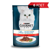 Gourmet Perle Izgara Parça Sığır Etli Yetişkin Kedi Konservesi 85 gr (6 Adet)