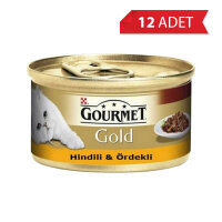 Gourmet Gold Parça Etli Hindili ve Ördekli Kedi Konservesi 85gr (12 Adet)