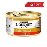 Gourmet Gold Kıyılmış Sığır Etli Kedi Konservesi 85gr (12 Adet)