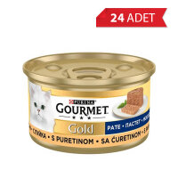 Gourmet Gold Kıyılmış Hindili Kedi Konservesi 85gr (24 Adet)