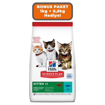 Hill's SCIENCE PLAN Healthy Development Ton Balıklı Yavru Kedi Maması 1 kg + 0,5kg HEDİYE!