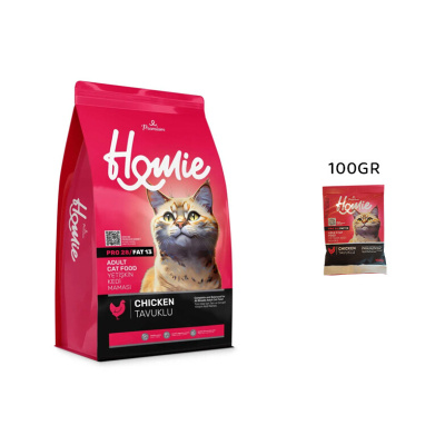 Homie Tavuklu Yetişkin Tester Kedi Maması 100gr