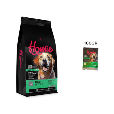 Homie Tavuklu 7+ Düşük Tahıllı Yaşlı Tester Köpek Maması 100gr