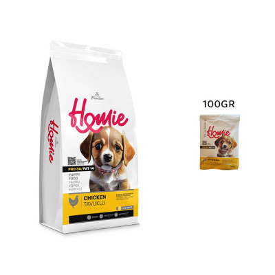 Homie Tavuklu Düşük Tahıllı Tester Yavru Köpek Maması 100gr