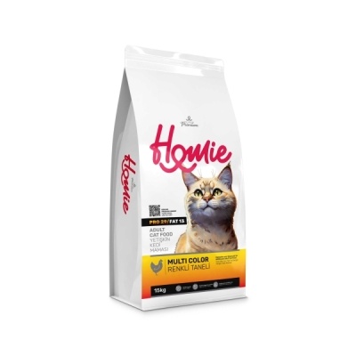 Homie Multi Color Renkli Taneli Tavuklu Yetişkin Kedi Maması 15kg