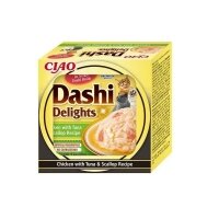 CIAO Dashi Delights Tavuk Ton Balıklı ve Deniz Taraklı Kedi Çorbası 70gr