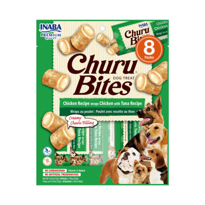 INABA Churu Bites Tavuklu ve Ton Balıklı Köpek Ödül Maması 12gr (8 Adet)