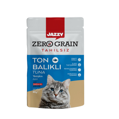 Jazzy Sos İçinde Ton Balıklı Tahılsız Yetişkin Kedi Konservesi 80gr