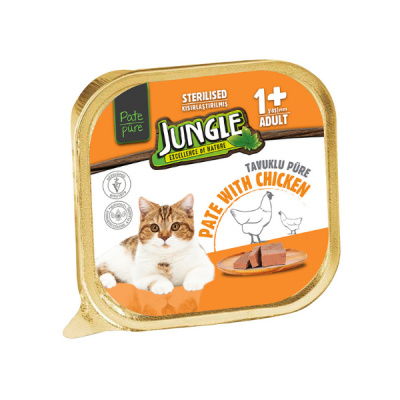 Jungle Tavuklu Kısırlaştırılmış Ezme Kedi Konservesi 100gr