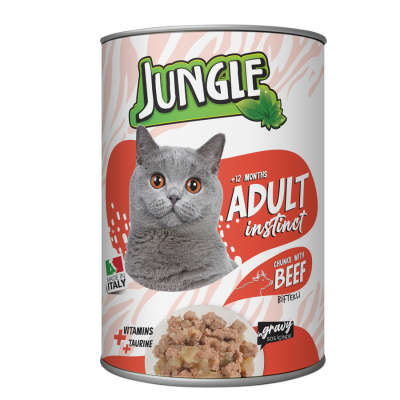 Jungle Biftekli Yetişkin Kedi Konservesi 415gr
