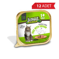 Jungle Tavuklu Ezme Yetişkin Kedi Konservesi 100gr (12 Adet)