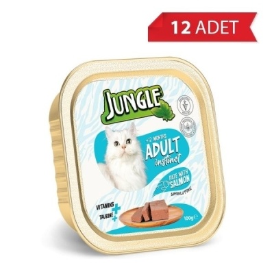 Jungle Somonlu Ezme Yetişkin Kedi Konservesi 100gr (12 Adet)