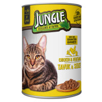 Jungle Tavuklu ve Sebzeli Yetişkin Kedi Konservesi 415gr