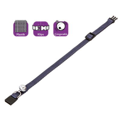 Karlie Çıngıraklı Kedi Boyun Tasması 30cm (Koyu Mavi)