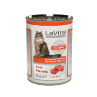 LaVital Sığır Etli Tahılsız Ezme Yetişkin Kedi Konservesi 400gr