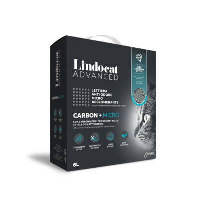 Lindocat Advanced Aktif Karbonlu İnce Taneli Ekstra Topaklanan Bentonit Kedi Kumu 6lt
