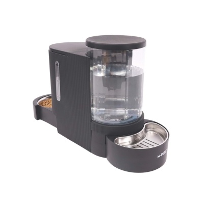 M-Pets Duplo Kedi ve Köpekler için Hazneli Mama ve Su Kabı 6000ml (Siyah)
