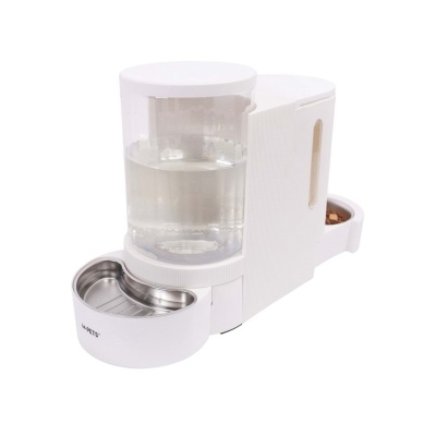 M-Pets Duplo Kedi ve Köpekler için Hazneli Mama ve Su Kabı 6000ml (Beyaz)