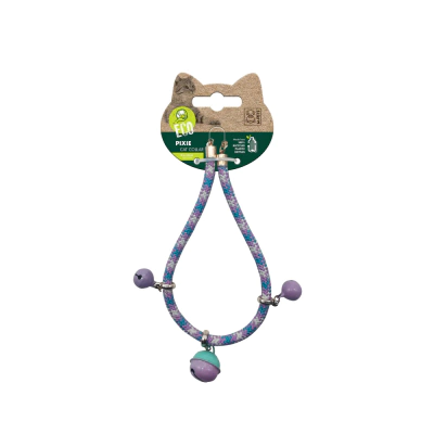 M-Pets Pixie Kedi Boyun Zilli Tasması 0,6x30cm (Mor-Mavi)