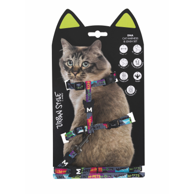 M-Pets Urban Style Dna Kedi Göğüs Tasması Seti 120cm