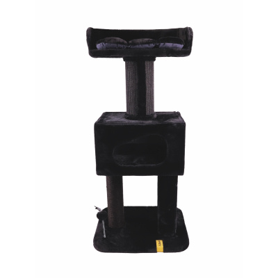 M-Pets Panther Premium Hotel Tırmalama Tahtalı Kedi Ağacı 60x50x130cm (Siyah)