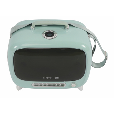 M-Pets Sixties Televizyon Şeklinde Kedi Taşıma Çantası 44,7x26,6x38,4cm (Turkuaz)