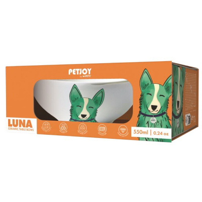 M-Pets Luna Seramik Köpek Mama ve Su Kabı 550ml (Yeşil-Beyaz)