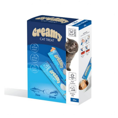 M-Pets Creamy Ton Balıklı ve Karidesli Krema Kedi Ödül Maması 15gr (25'li)