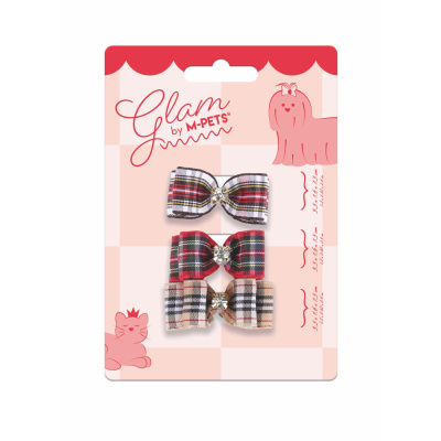 M-Pets Glam Fiyonk Detaylı Kedi ve Köpekler için Toka (Kırmızı)