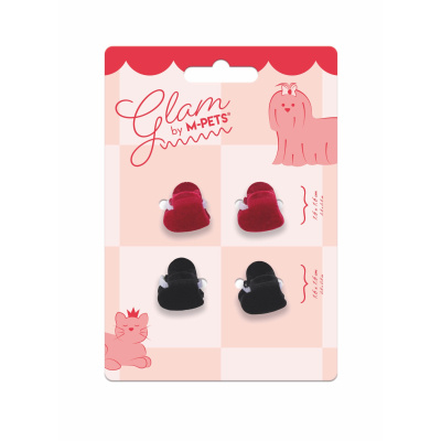 M-Pets Glam Kalpli Kedi ve Köpekler için Toka (Siyah - Kırmızı)