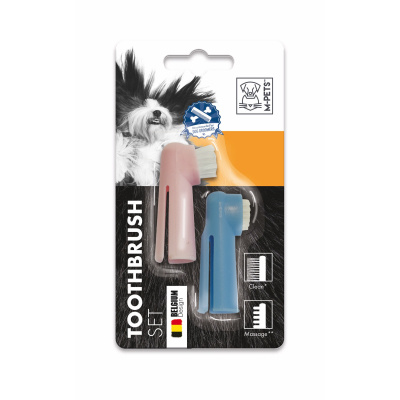 M-Pets Toothbrush Köpekler için Parmak Diş Fırçası (2'li)
