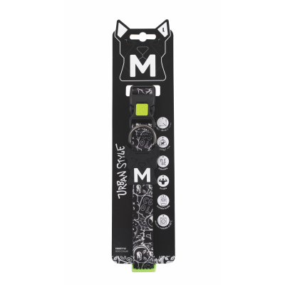 M-Pets Urban Style Freestyle Boyun Tasması 38,1-66cm (Siyah-Beyaz) [L]