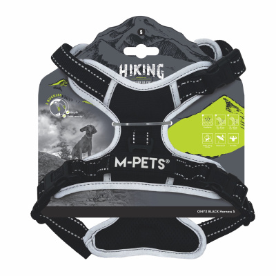 M-Pets Hiking Reflektörlü Köpek Göğüs Tasması 35–60cm (Siyah) [S]