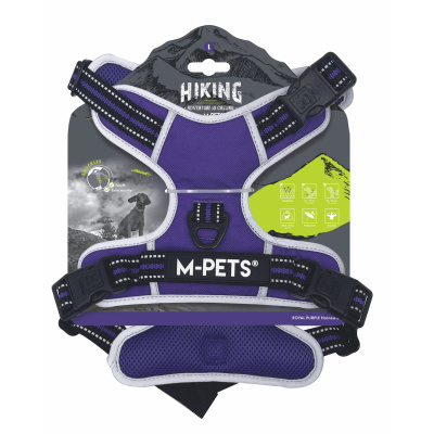 M-Pets Hiking Reflektörlü Köpek Göğüs Tasması 45–95cm (Mor) [L]