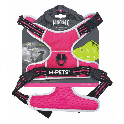 M-Pets Hiking Reflektörlü Köpek Göğüs Tasması 45–95cm (Pembe) [L]