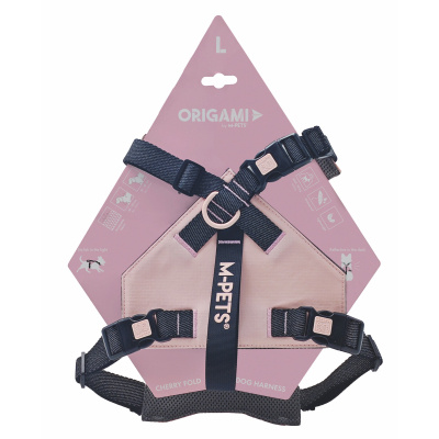 M-Pets Origami Reflektörlü Göğüs Tasması 37–81cm (Pembe) [L]