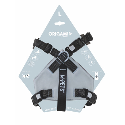 M-Pets Origami Reflektörlü Göğüs Tasması 37–81cm (Mavi) [L]