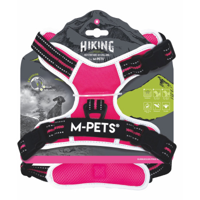 M-Pets Hiking Reflektörlü Köpek Göğüs Tasması (Pembe) [M]