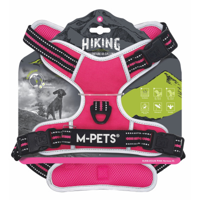 M-Pets Hiking Reflektörlü Köpek Göğüs Tasması (Pembe) [XL]