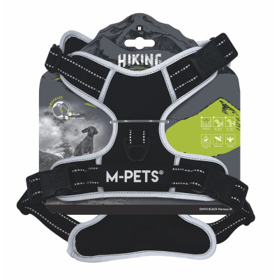 M-Pets Hiking Reflektörlü Köpek Göğüs Tasması (Siyah) [M]