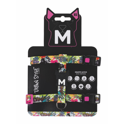 M-Pets Urban Style Graffiti Active Köpek Göğüs Tasması 25-44cm [XS]