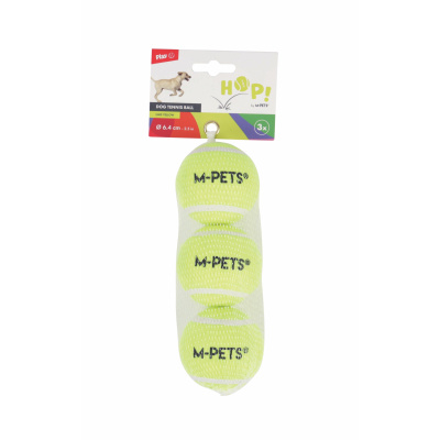 M-Pets Hop Tenis Topu Köpek Oyuncağı 6,4cm (3'lü) (Sarı)