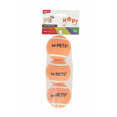M-Pets Hop Tenis Topu Köpek Oyuncağı 6,4cm (3'lü) (Turuncu)