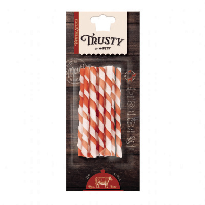 M-Pets Trusty Twisted Sticks Sığır Etli Köpek Ödül Çubuğu 12,7cm (10'lu)