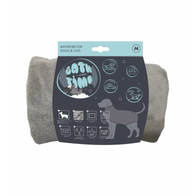 M-Pets Bath Time Mikrofiber Köpek Bornozu 44–61cm [M]