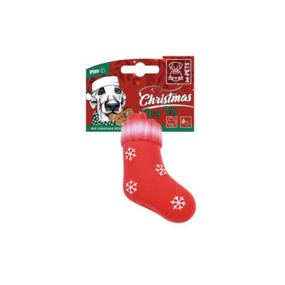 M-Pets Christmas Çorap Köpek Oyuncağı 13x6,5x4cm (Kırmızı)