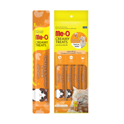 Me-O Tavuk ve Bal Kabaklı Krema Kedi Ödül Maması 15gr (4'lü)