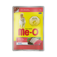 Me-O Jöle İçinde Ton Balıklı ve Alabalıklı Yetişkin Kedi Konservesi 80gr