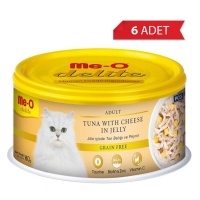 Me-O Delite Jöle İçinde Ton Balıklı ve Peynirli Tahılsız Yetişkin Kedi Konservesi 80gr (6 Adet)